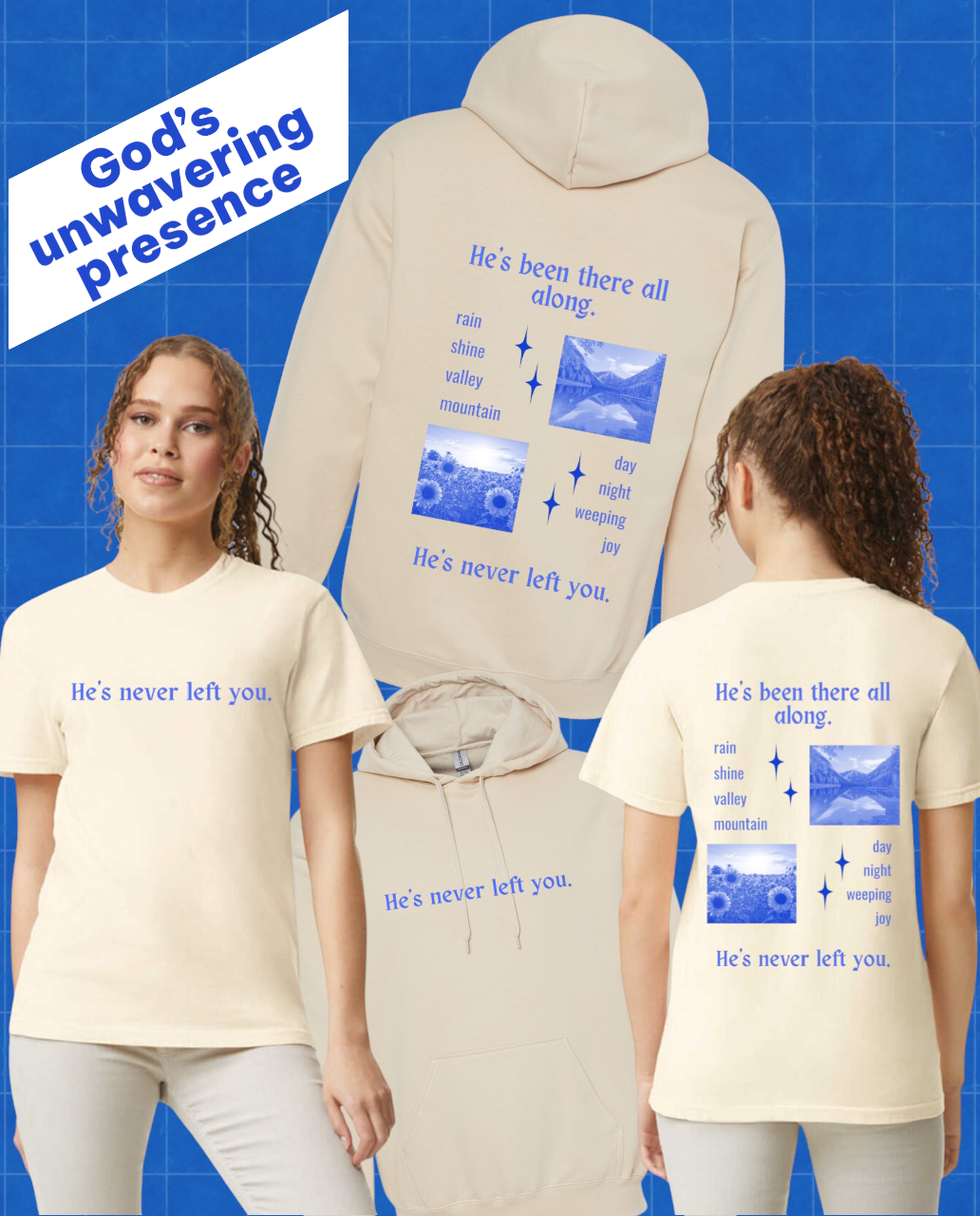 He’s Never Left You – Faith-Inspired Apparel for Every Season