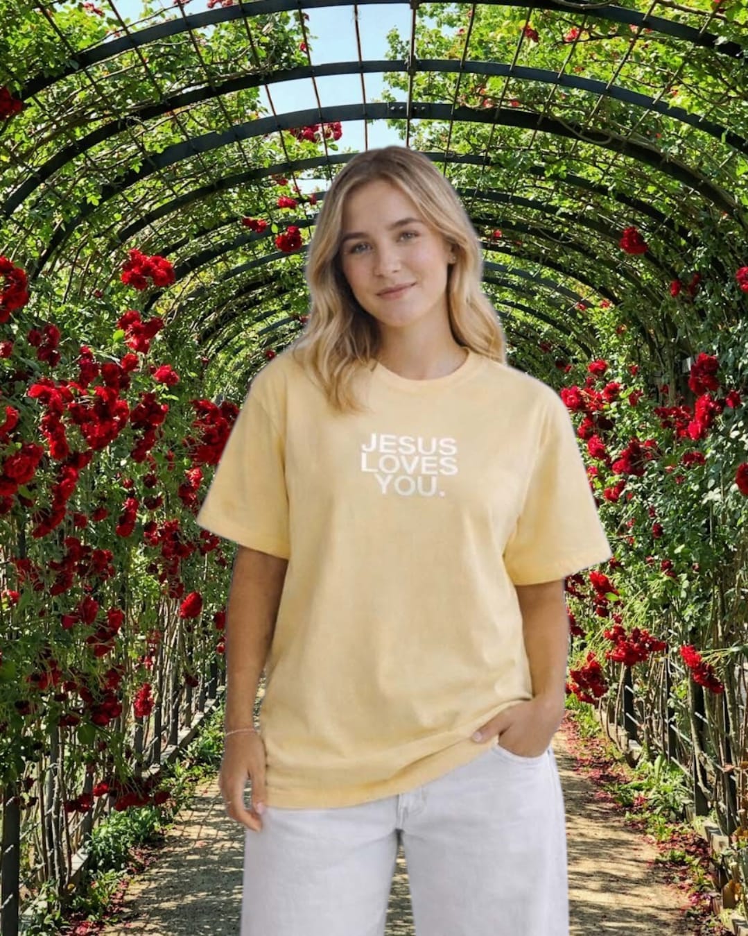 Comfort Colors® Jesus Loves You Logo Christian T-Shirt | Unisex Pacific Harbor Tee