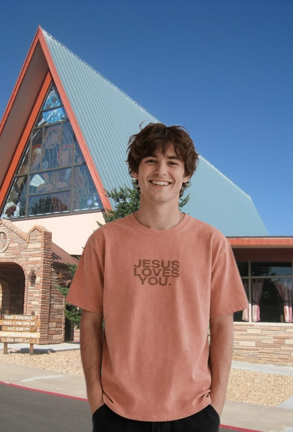 Comfort Colors® Jesus Loves You Logo Christian T-Shirt | Unisex Pacific Harbor Tee