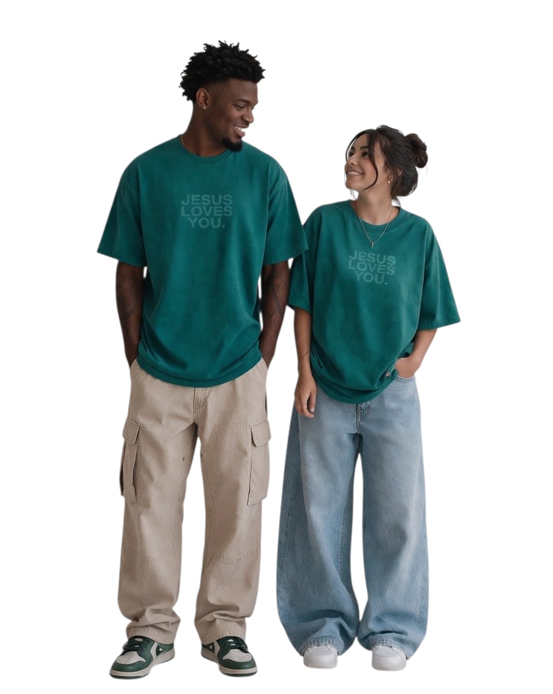 Comfort Colors® Jesus Loves You Logo Christian T-Shirt | Unisex Pacific Harbor Tee