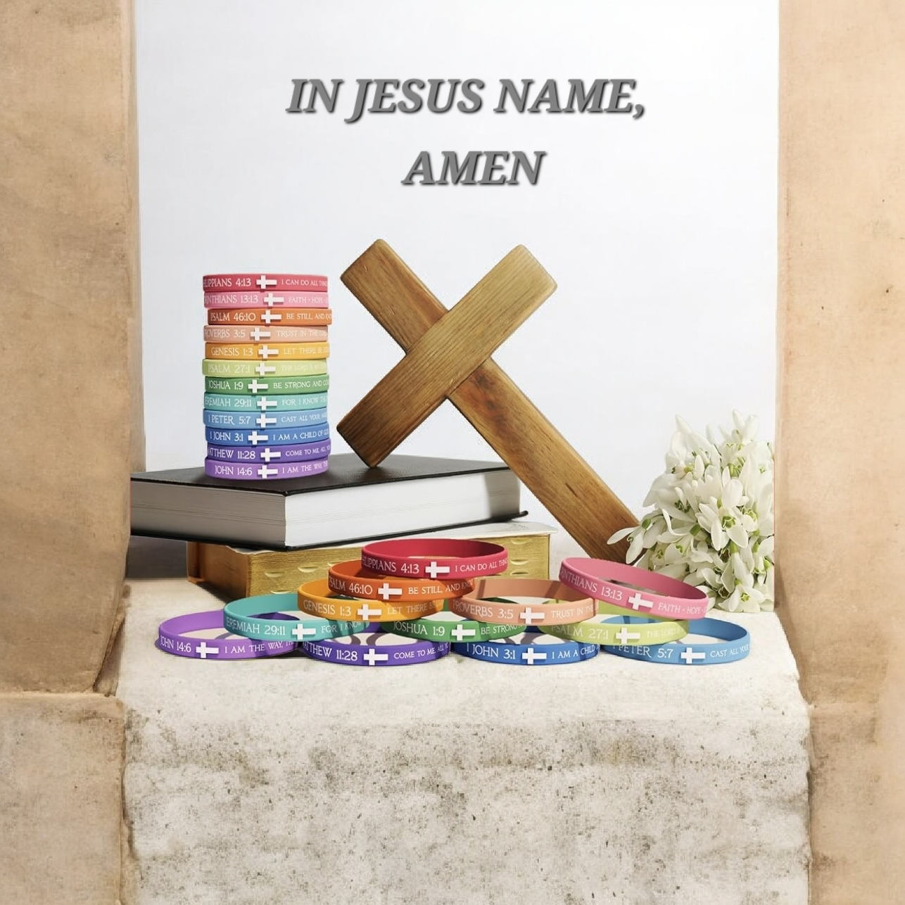 Christian Bible Verse Silicone Wristbands | Scripture Faith Bracelets – Unisex Christian Jewelry