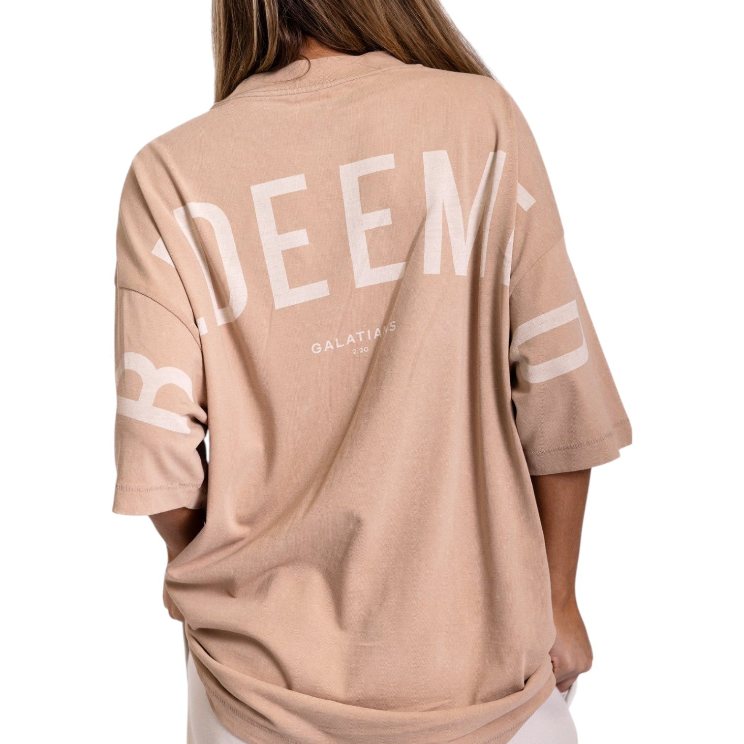 🔥 God’s Love Overcomes Mineral Wash Tee – REDEEMED - BONE | Viral Faith-Based Streetwear
