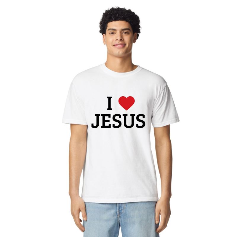 Comfort Colors® I ❤️ Jesus Christian T-Shirt | Unisex Tee