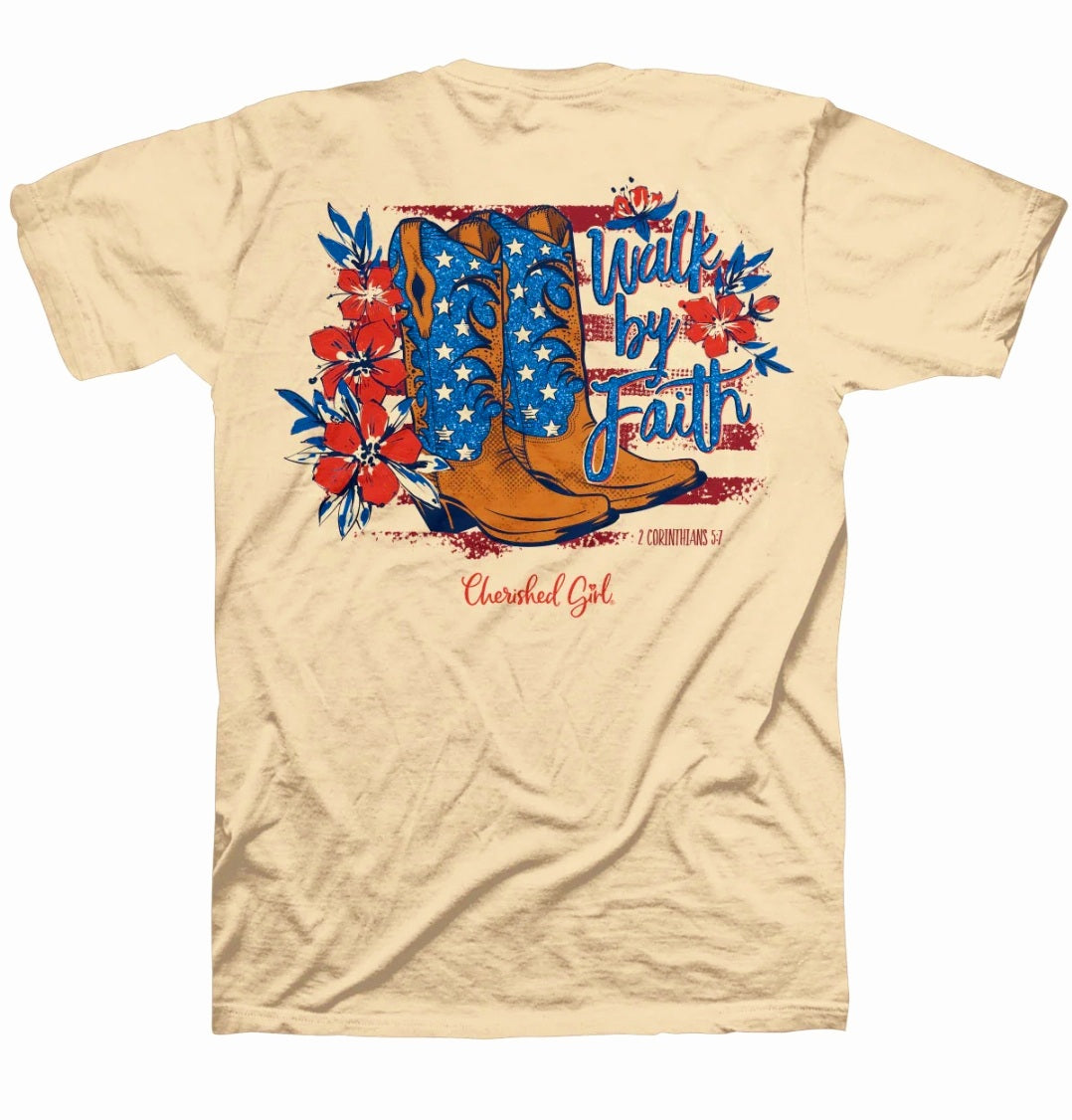 Americana Boots Adult Womens Short Sleeve T-Shirt - CGA5031