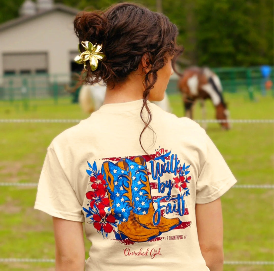 Americana Boots Adult Womens Short Sleeve T-Shirt - CGA5031