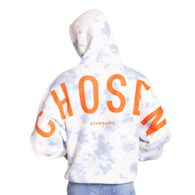 🔥 God’s Love Overcomes Hoodie – CHOSEN - Blue Cloud | Viral Faith-Based Streetwear