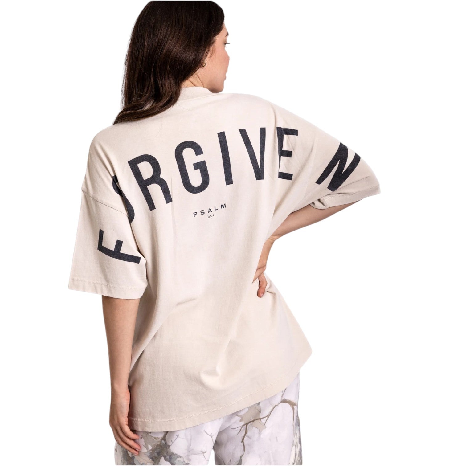 🔥 God’s Love Overcomes Mineral Wash Tee – FORGIVEN - COCONUT MILK | Viral Faith-Based Streetwear