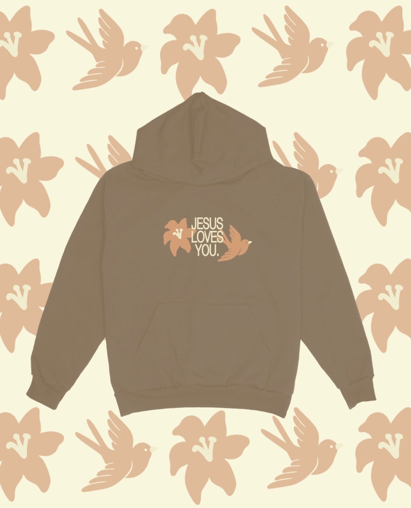 Consider the Lilies Unisex Hoodie - Brown