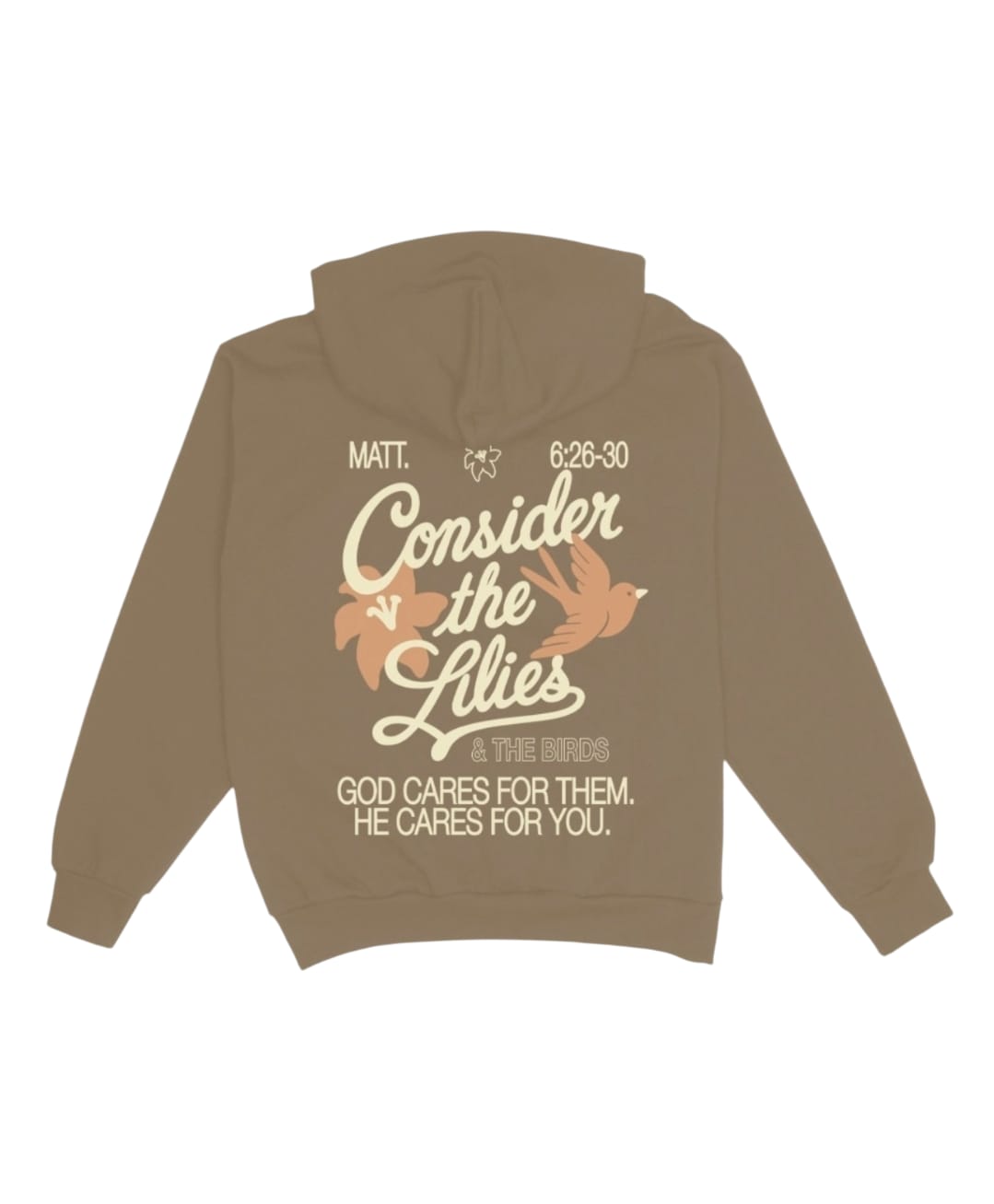 Consider the Lilies Unisex Hoodie - Brown