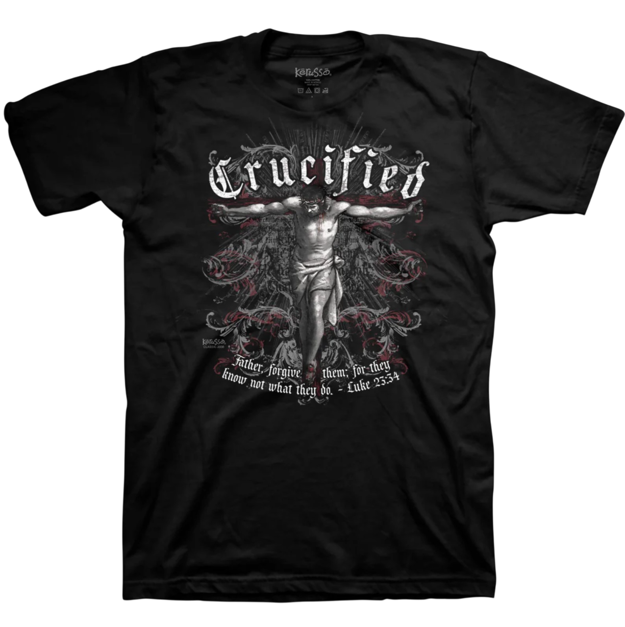 Kerusso® Crucified Christian T-Shirt | Black Unisex Tee