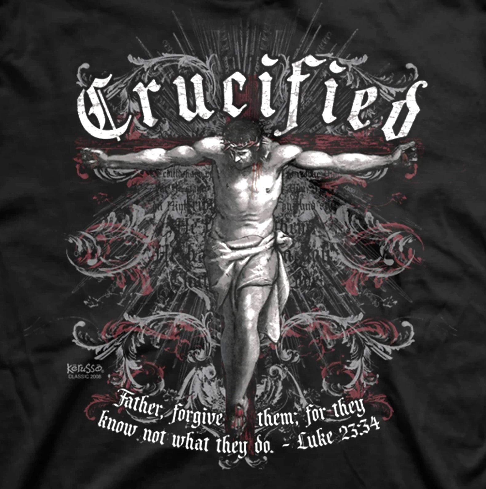 Kerusso® Crucified Christian T-Shirt | Black Unisex Tee