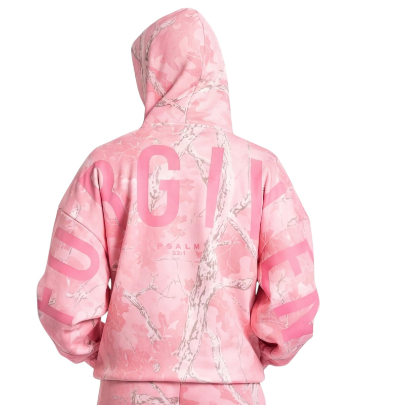 🔥 God’s Love Overcomes Hoodie – FORGIVEN - Pink Camo | Viral Faith-Based Streetwear