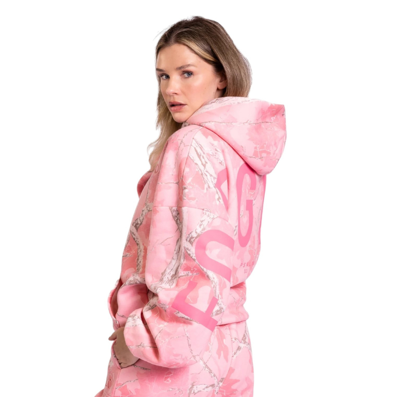 🔥 God’s Love Overcomes Hoodie – FORGIVEN - Pink Camo | Viral Faith-Based Streetwear