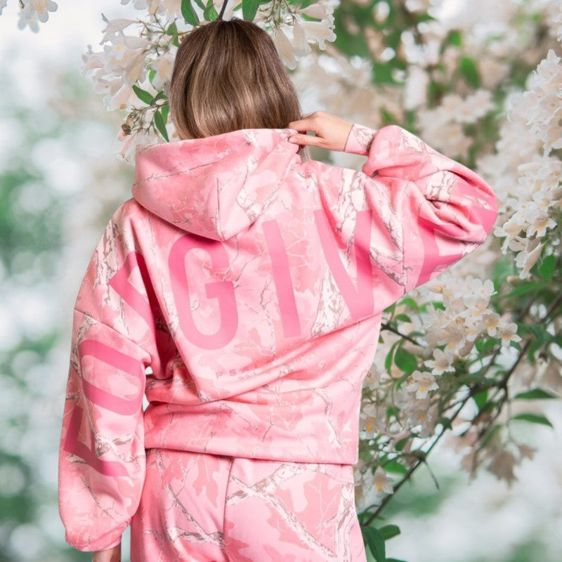 🔥 God’s Love Overcomes Hoodie – FORGIVEN - Pink Camo | Viral Faith-Based Streetwear
