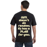 Comfort Colors® Jesus Loves You Christian T-Shirt – God Doesn’t Do Random | Black Unisex Tee