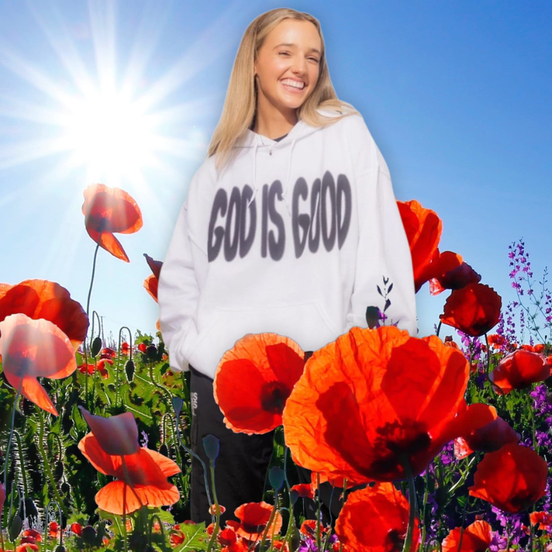 Jesus Loves You™ God Is Good Christian Hoodie | White Unisex