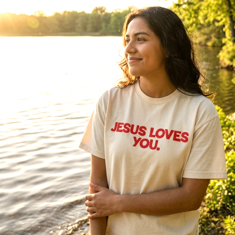 Good News Christian Faith Graphic Tee, Gospel Message T-Shirt | Jesus Loves You