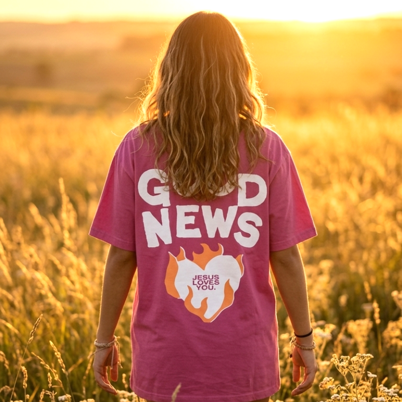 Good News Christian Faith Graphic Tee, Gospel Message T-Shirt | Jesus Loves You