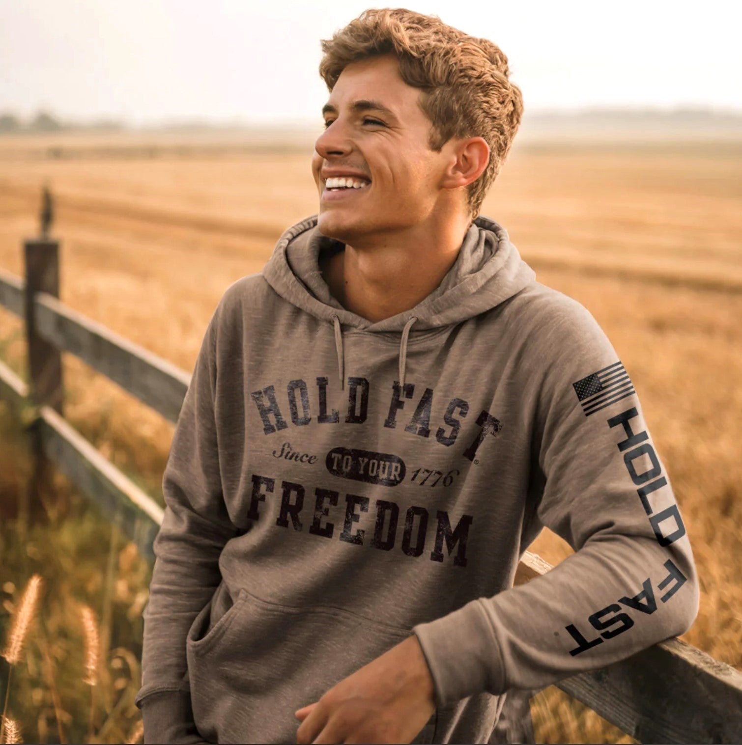 Hold Fast Freedom Crest Adult Unisex Long Sleeve Hoody - HFH5222