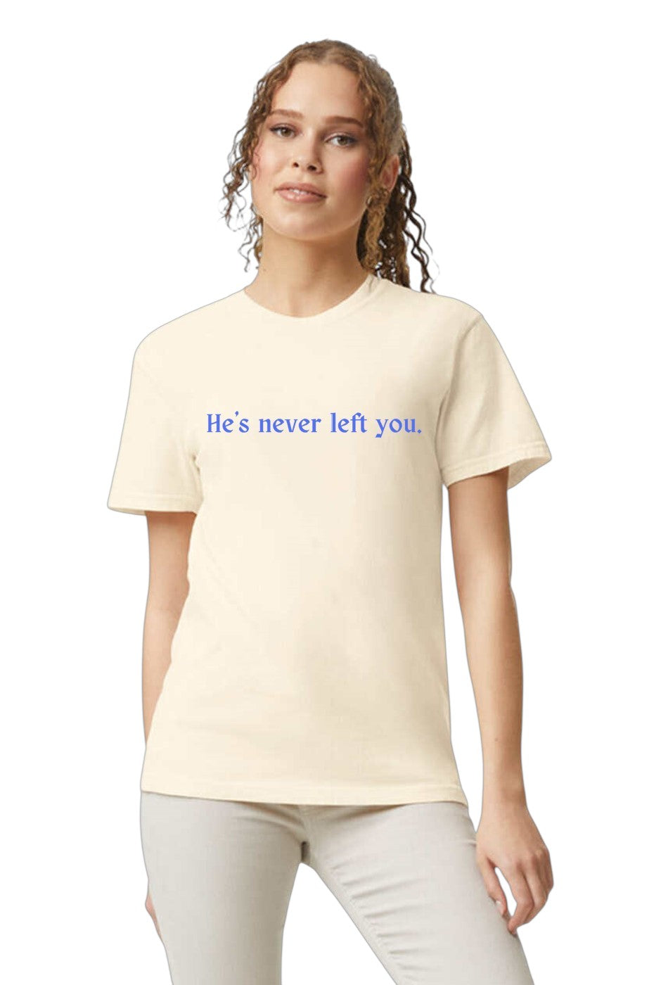 Comfort Colors® He's Never Left You Christian T-Shirt | Unisex Tee
