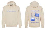 Gildan® He’s Never Left You Christian Hoodie | Faith-Inspired Unisex Sand Hoodie
