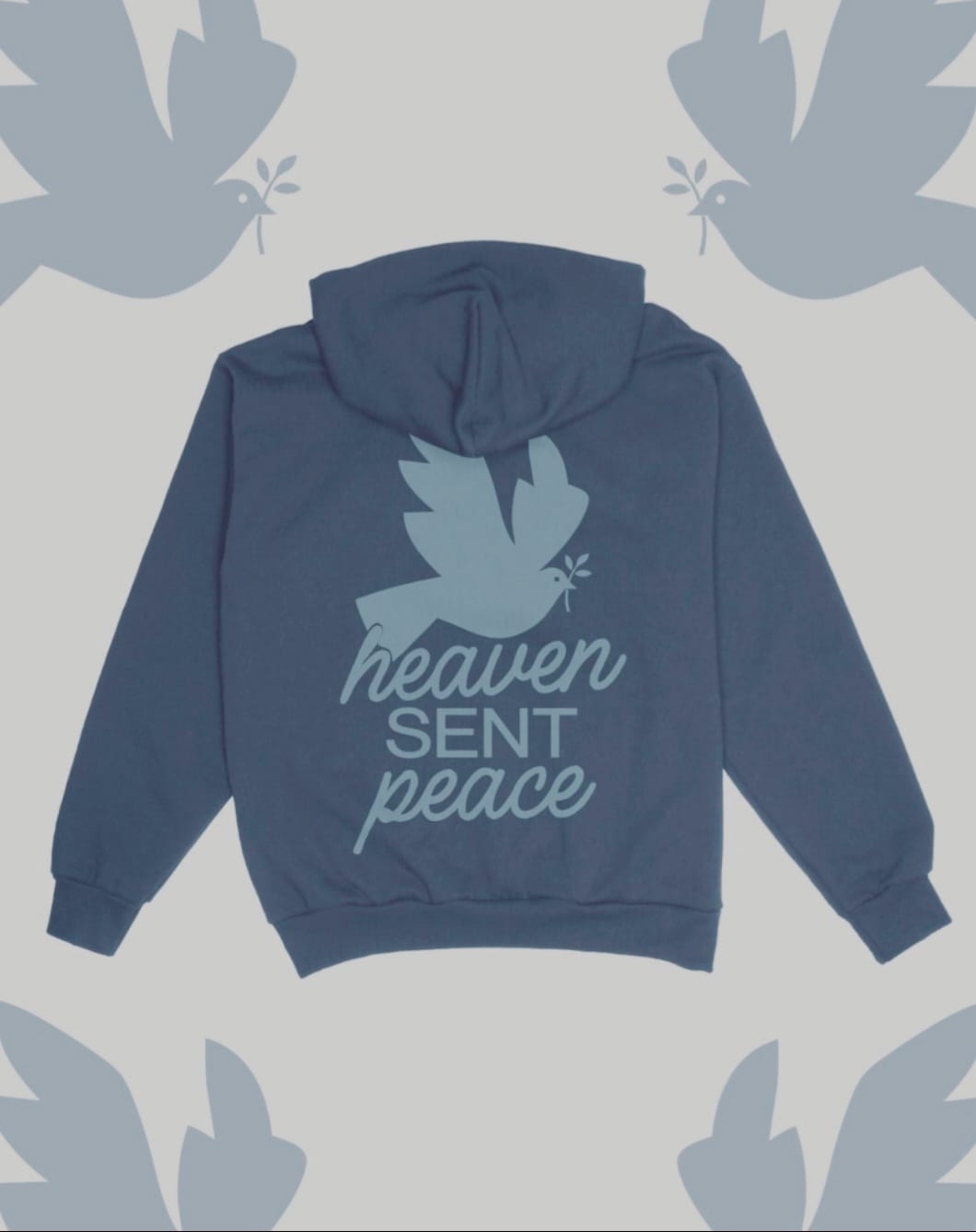 Jesus Loves You™ Heaven Sent Peace Christian Unisex Navy Hoodie