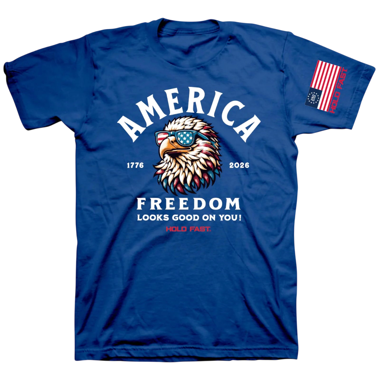 America Eagle™ Christian Patriotic T-Shirt | Hold Fast® Eagle Freedom Tee Royal Blue