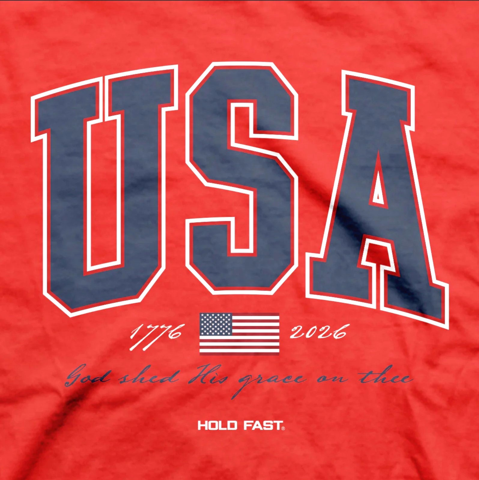 Hold Fast® USA Strong Red™ Christian Patriotic T-Shirt
