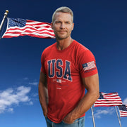 Hold Fast® USA Strong Red™ Christian Patriotic T-Shirt