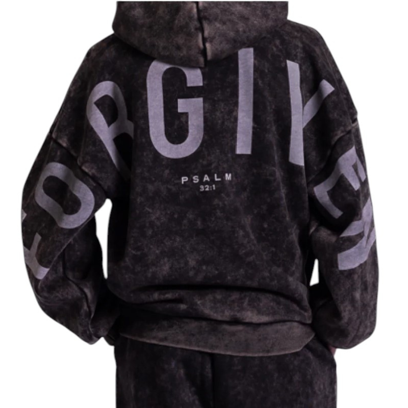 🔥 God’s Love Overcomes Hoodie – Black Snow Wash | Viral Faith-Based Streetwear