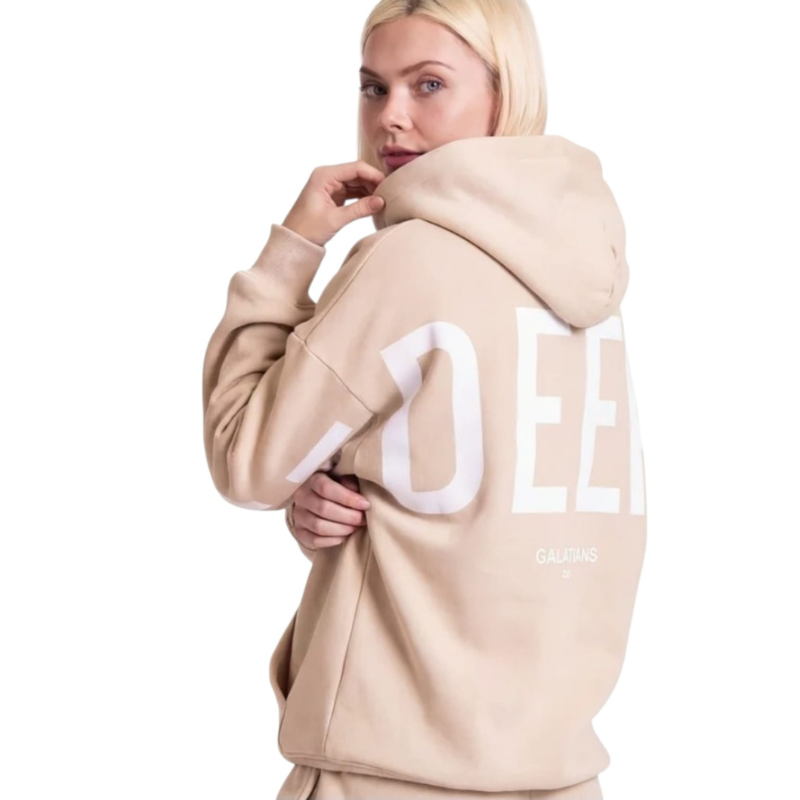🔥 God’s Love Overcomes Hoodie – Biscotti | Viral Faith-Based Streetwear