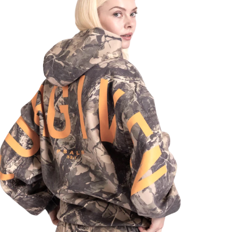 🔥 God’s Love Overcomes Hoodie – Dark Camo | Viral Faith-Based Streetwear