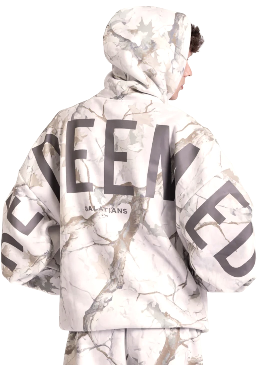 🔥 God’s Love Overcomes Hoodie – Light Camo | Viral Faith-Based Streetwear