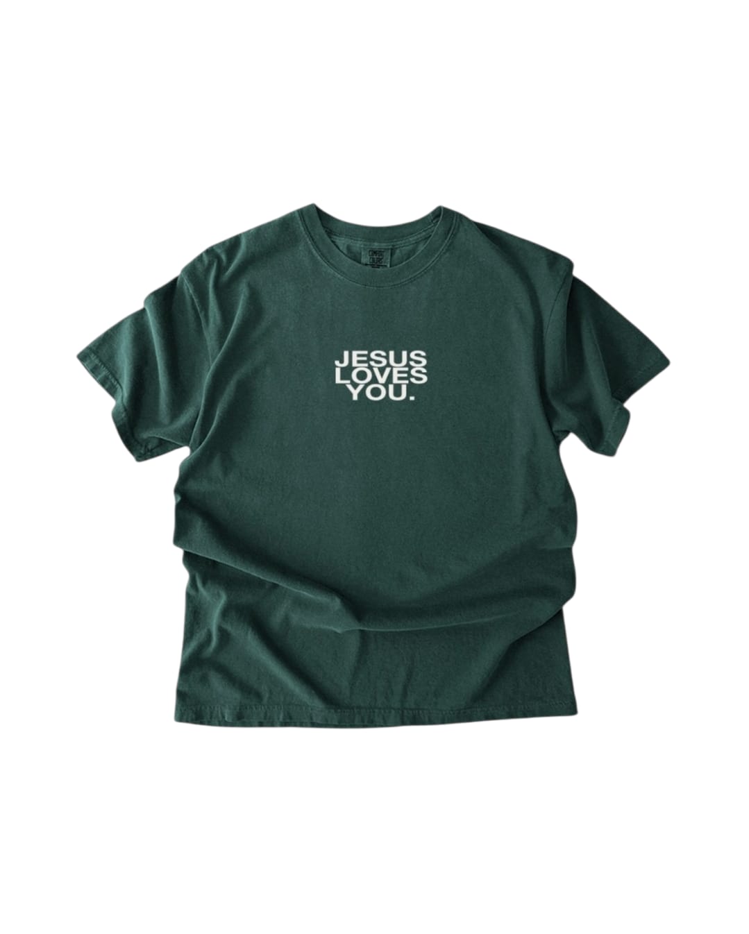 Comfort Colors Jesus Loves You Logo Unisex T-Shirt - Blue Spruce