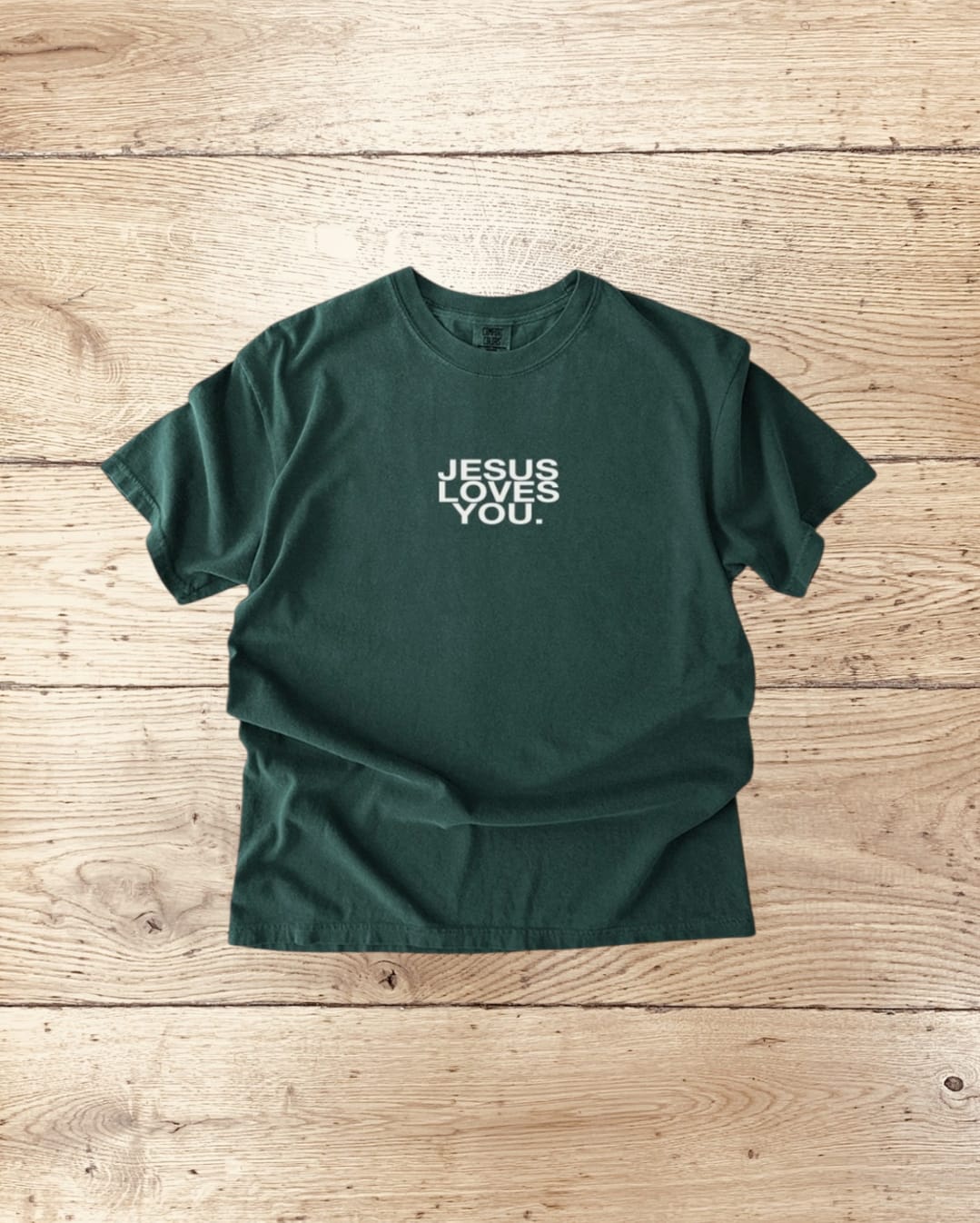 Comfort Colors Jesus Loves You Logo Unisex T-Shirt - Blue Spruce