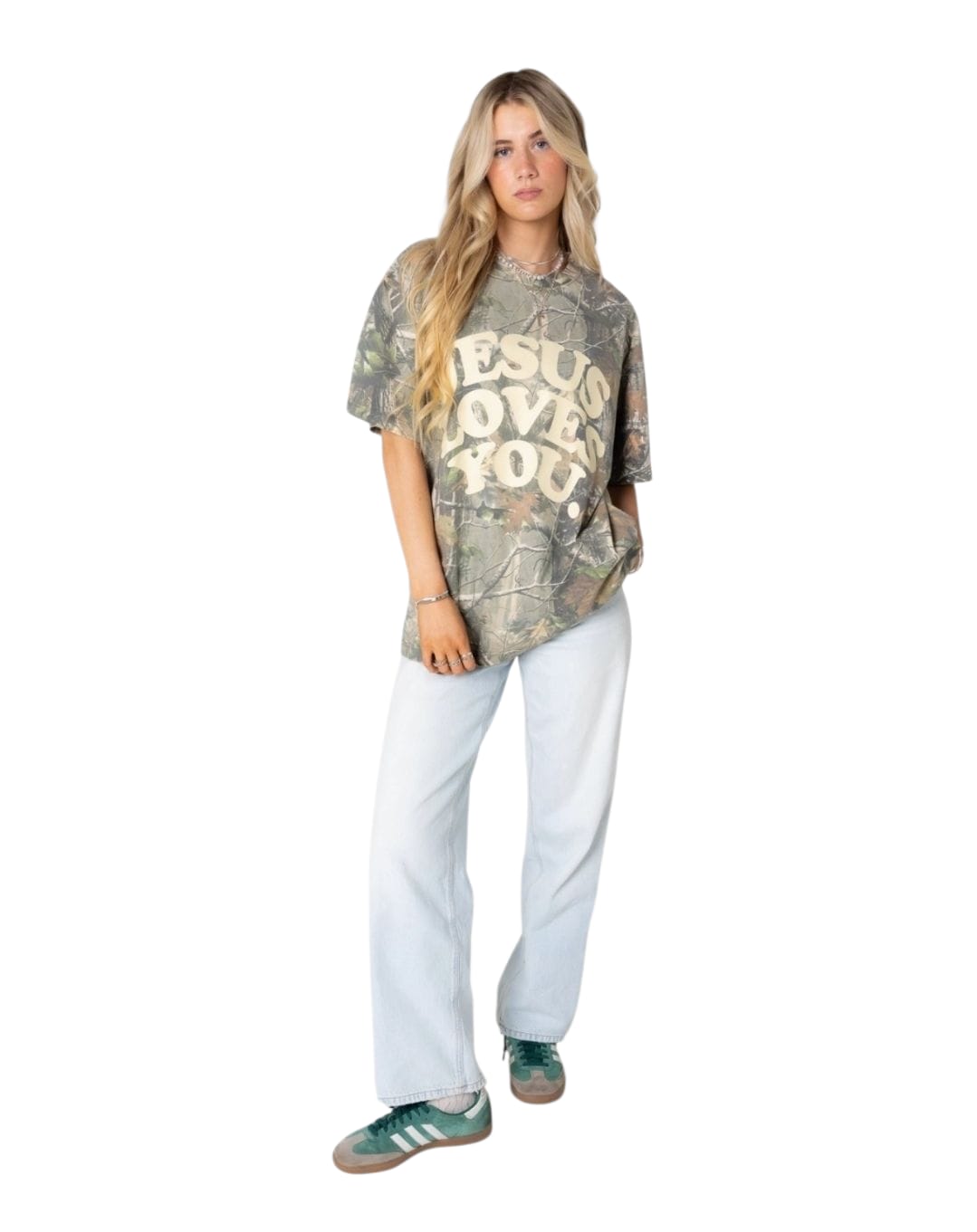 Jesus Loves You Heavyweight Oversized Christian T-Shirt | Camo – Limited Edition Unisex