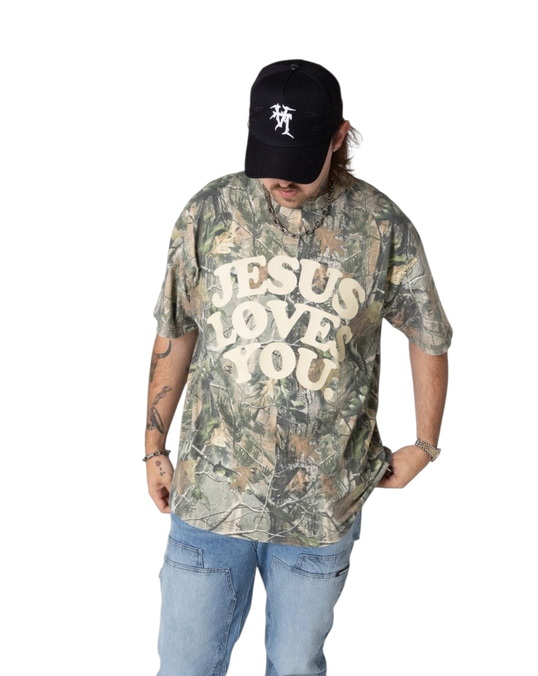 Jesus Loves You Heavyweight Oversized Christian T-Shirt | Camo – Limited Edition Unisex