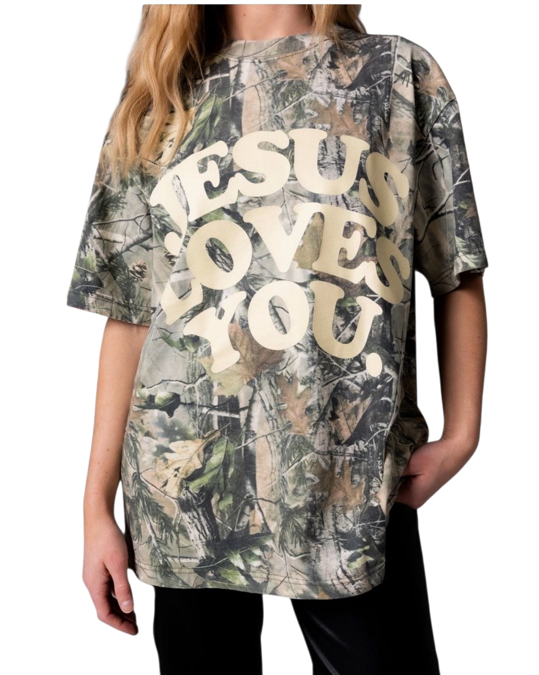 Jesus Loves You Heavyweight Oversized Christian T-Shirt | Camo – Limited Edition Unisex