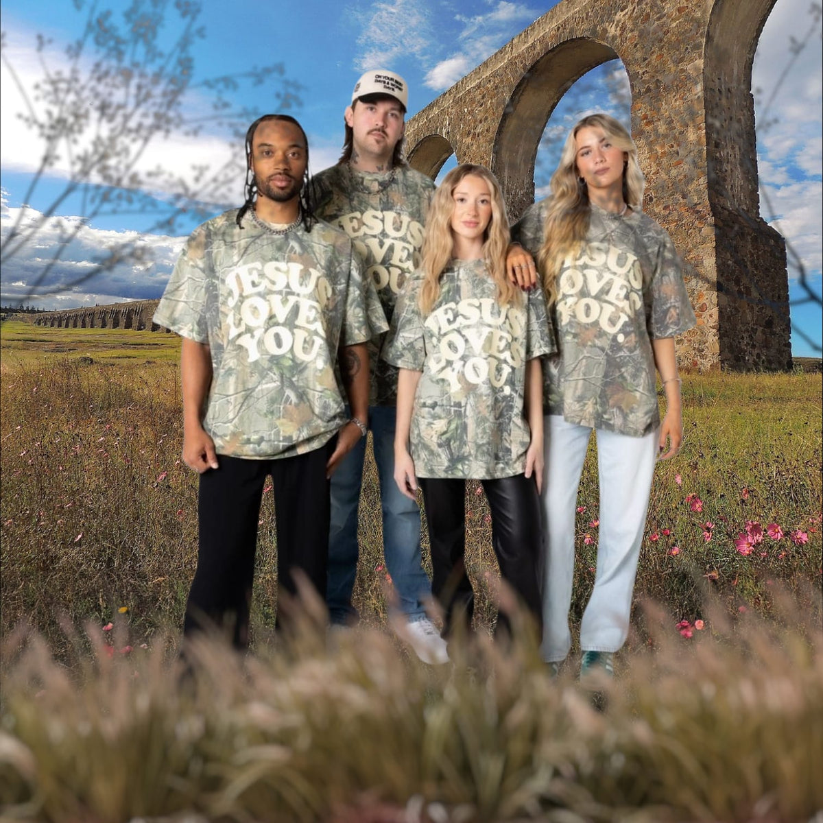 Jesus Loves You Heavyweight Oversized Christian T-Shirt | Camo – Limited Edition Unisex