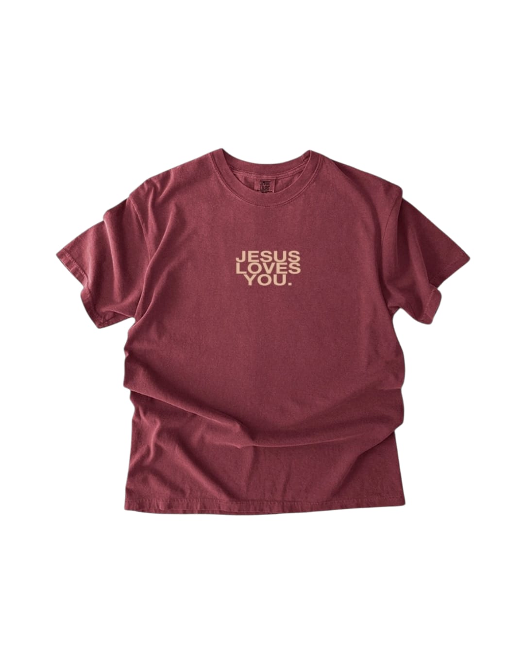Comfort Colors Jesus Loves You Logo Unisex T-Shirt - Crimson