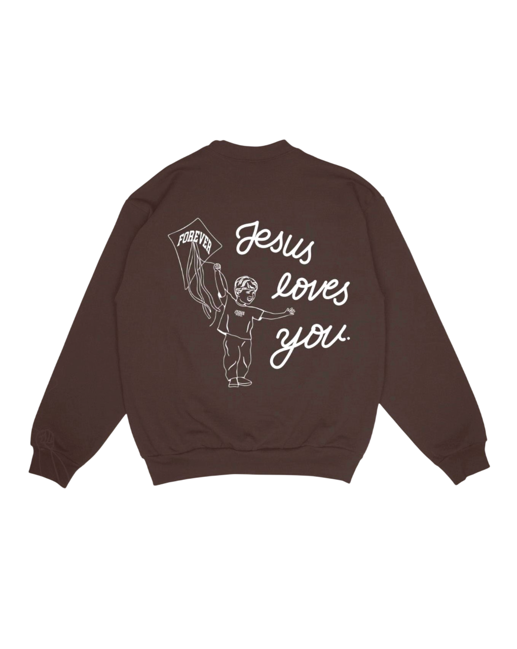 Jesus Loves You™ Forever Christian Sweatshirt | Unisex Dark Brown Crewneck