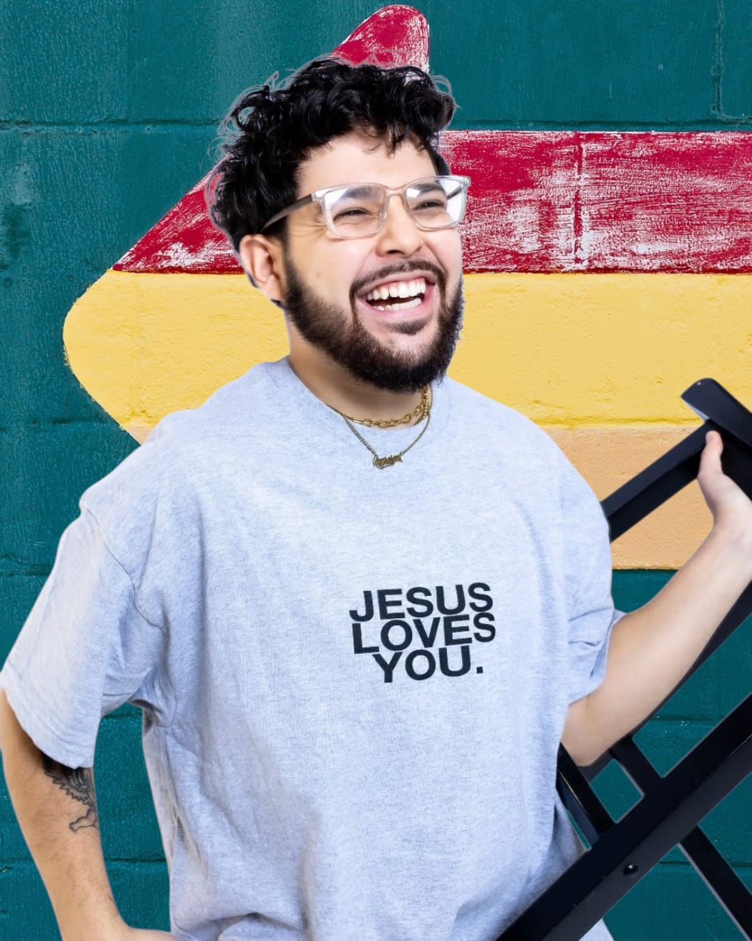 Jesus Loves You Logo Unisex T-Shirt - Gray
