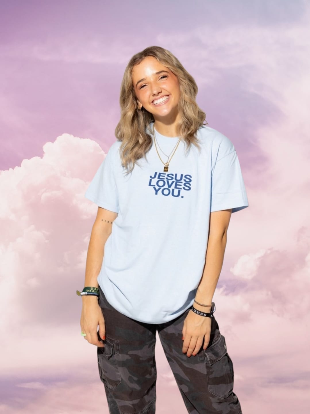 Jesus Loves You Logo Unisex T-Shirt - Light Blue