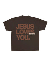 Jesus Loves You™ “I’m Sorry” Christian T-Shirt – Faith Graphic Tee | Espresso Unisex Shirt