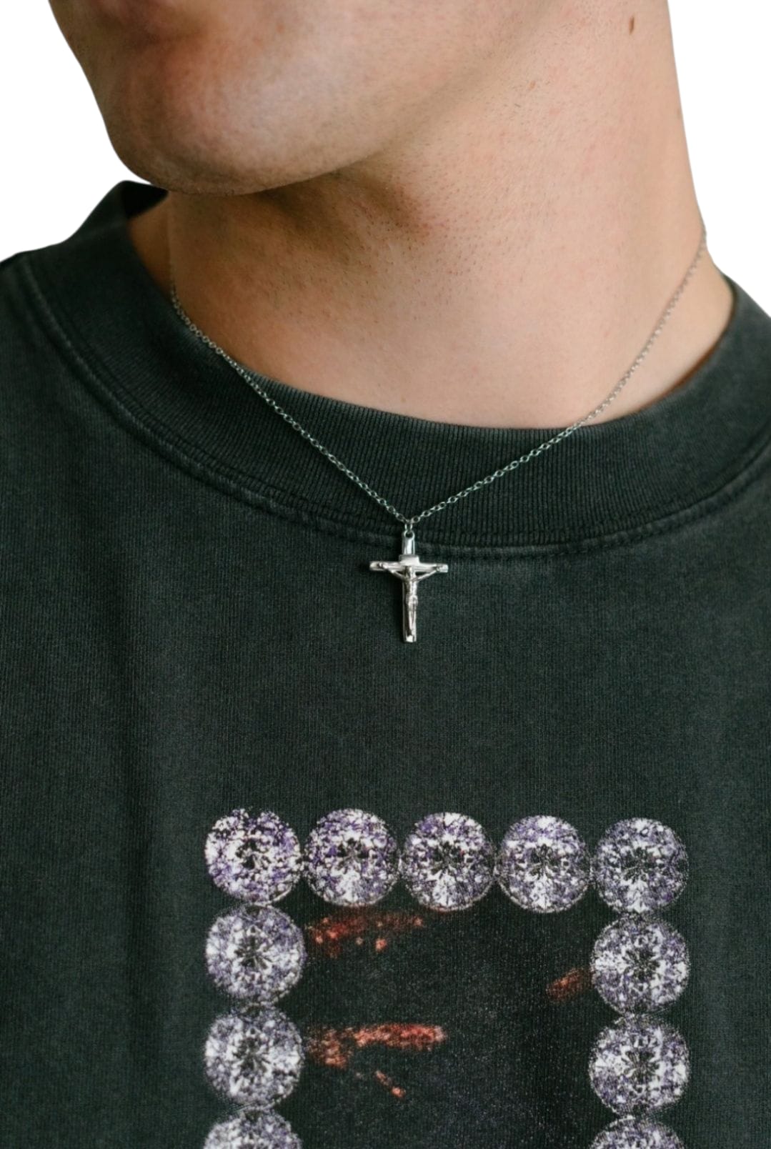 Stainless Steel Unisex Necklace with Jesus Pendant