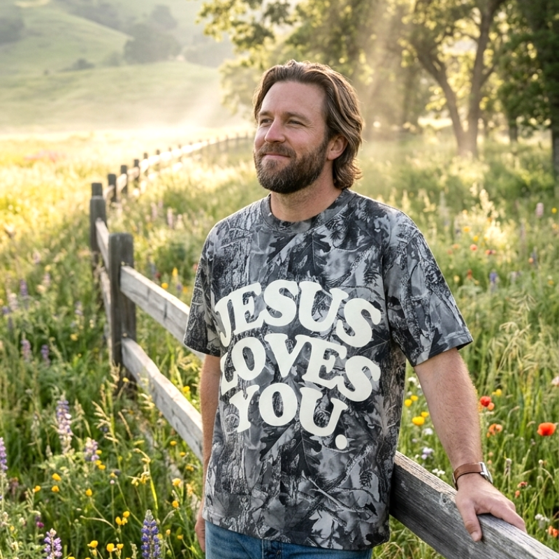 Jesus Loves You™ Heavyweight Oversized Christian T-Shirt | Midnight Oak – Limited Edition Unisex