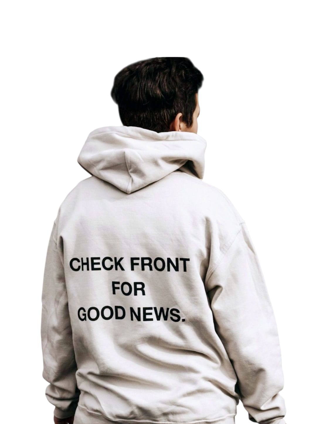 Check Front Sand Premium Unisex Hoodie