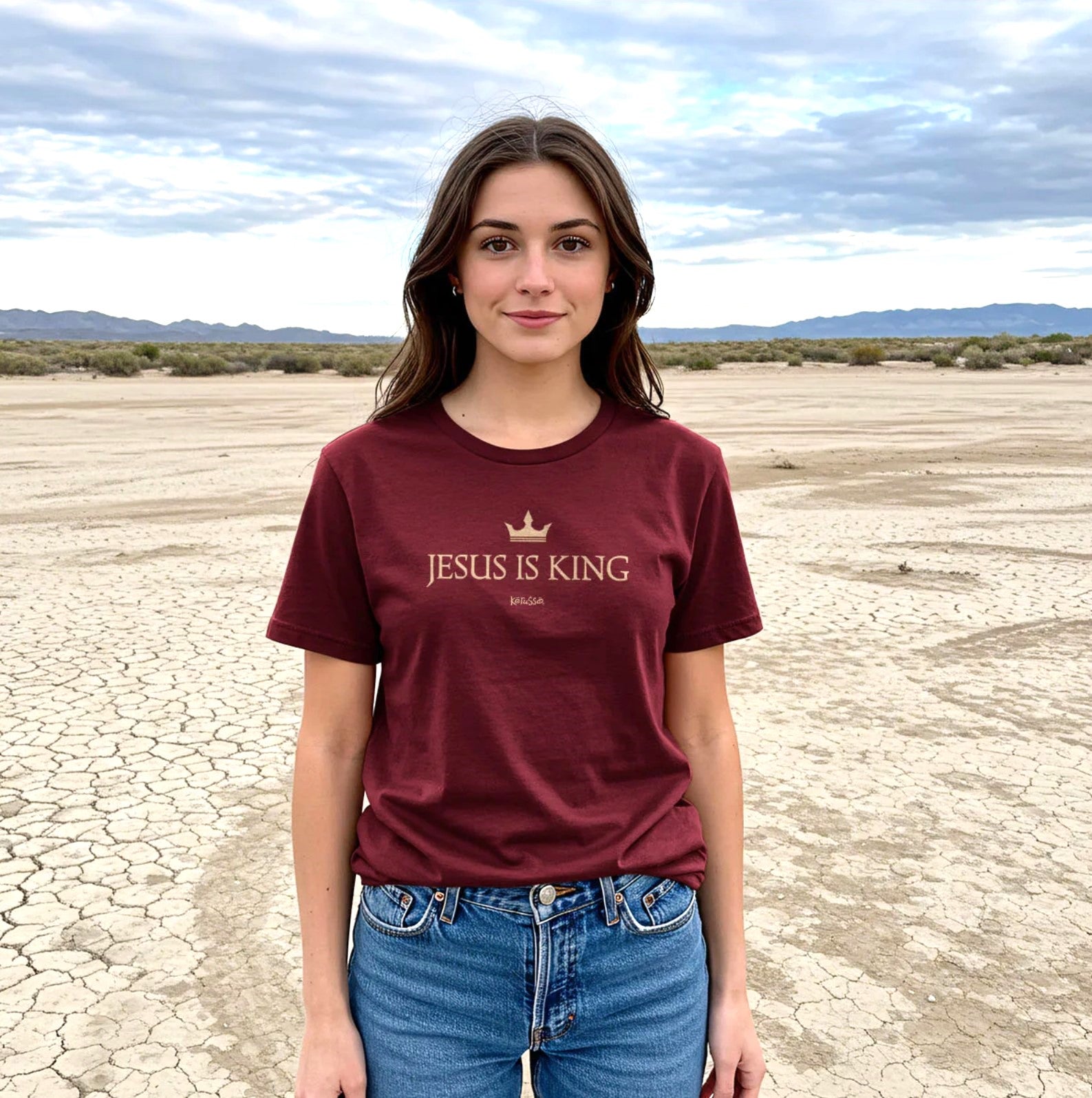 Kerusso® Jesus Is King Christian T-Shirt | Garnet Unisex Tee