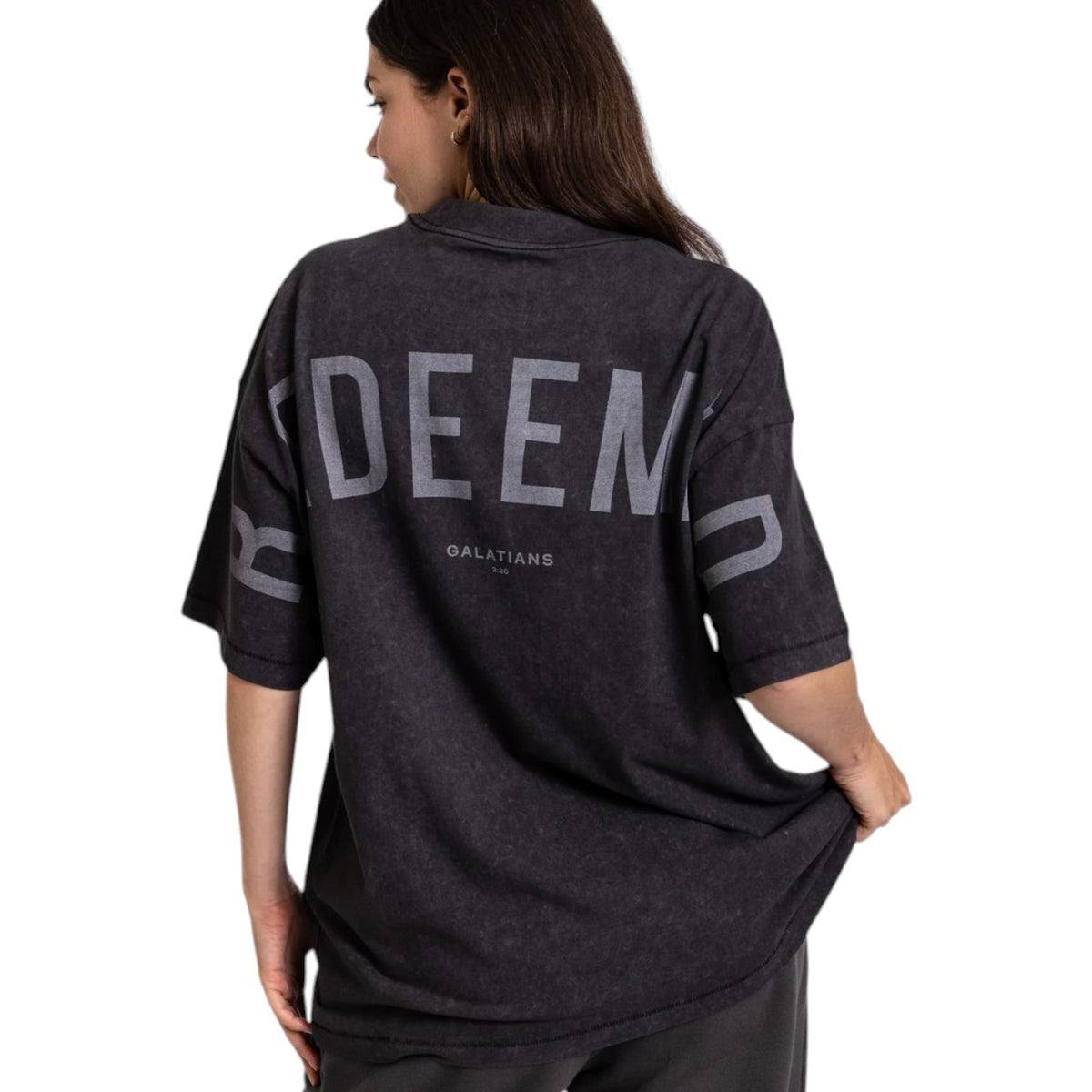 🔥 God’s Love Overcomes Mineral Wash Tee – REDEEMED - JET BLACK | Viral Faith-Based Streetwear