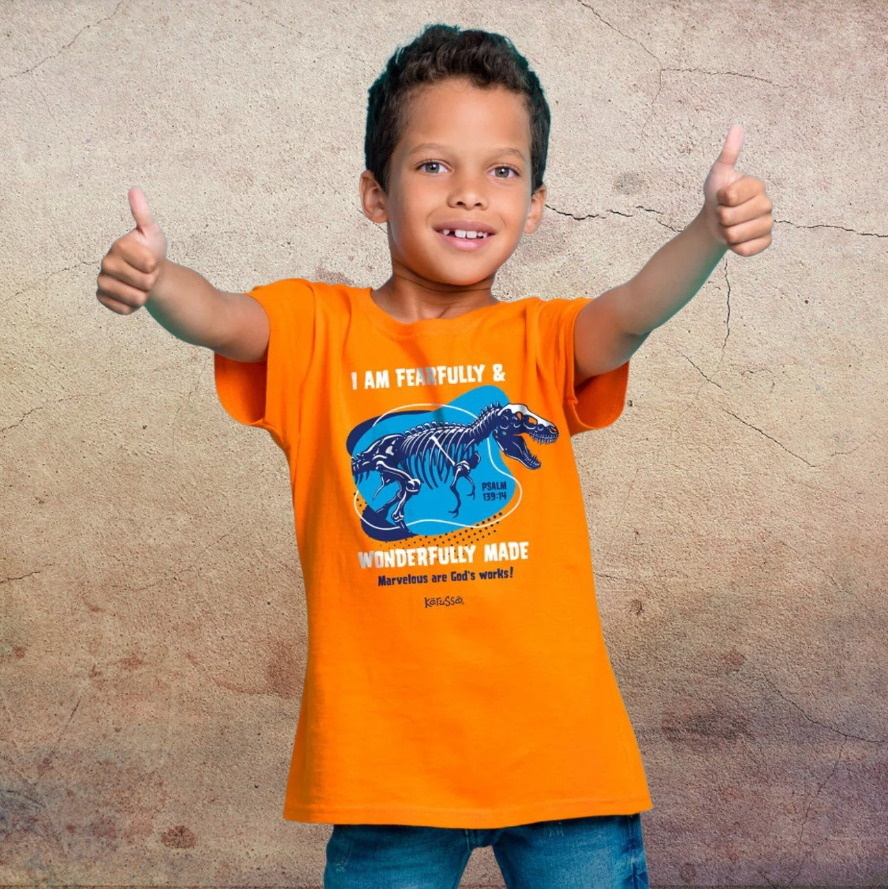 Wonderfully Made Dinosaur Kids Short Sleeve T-Shirt - KDZ4378
